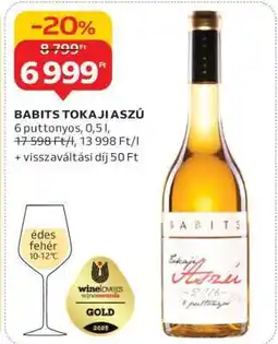 Auchan BABITS TOKAJI ASZÚ ajánlat