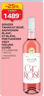 Auchan Günzer Tamás GT Rosé, Sauvignon Blanc, GT Blanc, Portugieser vagy Feeling Cuvée ajánlat