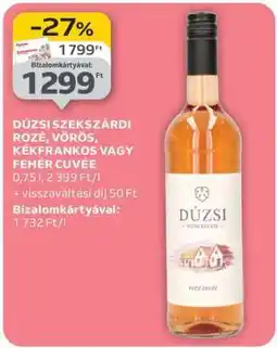 Auchan Dúzsi Szekszárdi Rozé, Vörös, Kékfrankos vagy Fehér Cuvée ajánlat