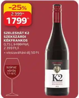 Auchan SZELESHÁT K2 Szekszárdi Kékfrankos ajánlat
