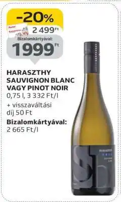 Auchan HARASZTHY SAUVIGNON BLANC VAGY PINOT NOIR ajánlat