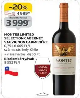 Auchan MONTES LIMITED SELECTION CABERNET SAUVIGNON–CARMENÈRE ajánlat
