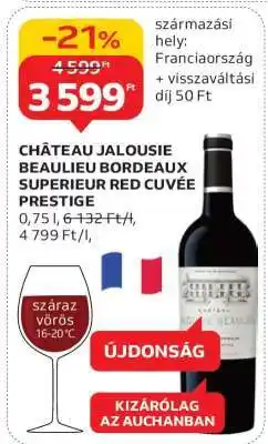 Auchan CHÂTEAU JALOUSIE BEAULIEU BORDEAUX SUPERIEUR RED CUVÉE PRESTIGE ajánlat