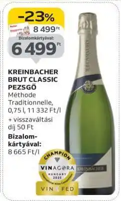 Auchan KREINBACHER BRUT CLASSIC PEZSGŐ ajánlat
