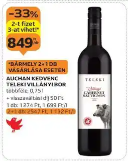Auchan Auchan Kedvenc Teleki Villányi Bor ajánlat