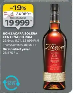 Auchan RON ZACAPA SOLERA CENTENARIO RUM ajánlat