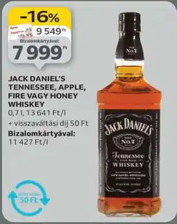 Auchan Jack Daniel’s Tennessee, Apple, Fire vagy Honey Whiskey ajánlat
