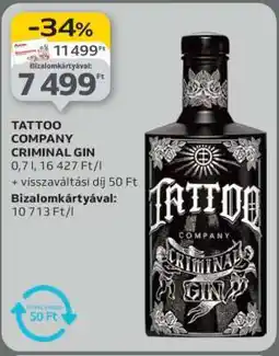 Auchan TATTOO COMPANY CRIMINAL GIN ajánlat