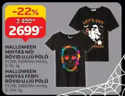 Auchan HALLOWEEN MINTÁS NŐI RÖVID UJJÚ PÓLÓ ajánlat