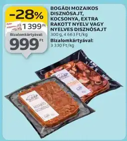 Auchan BOGÁDI MOZAIKOS DISZNÓSAJT, KOCSONYA, EXTRA RAKOTT NYELV VAGY NYELVES DISZNÓSAJT ajánlat