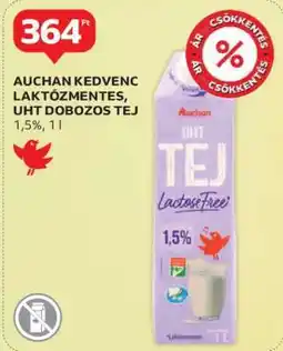 Auchan Auchan Kedvenc Laktózmentes UHT Dobozos Tej ajánlat