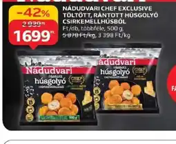 Auchan Nádudvari Chef Exclusive töltött, rántott húsgoly csirkemellhúsbl ajánlat