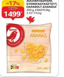 Auchan Auchan Kedvenc Gyorsfagyasztott, Darabolt Ananász ajánlat