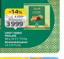 Auchan Lindt Dubai Praliné ajánlat