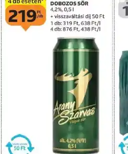 Auchan Arany Szarvas Dobozos Sör ajánlat