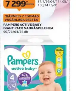 Auchan Pampers Active Baby Giant Pack Nadrágpelenka ajánlat