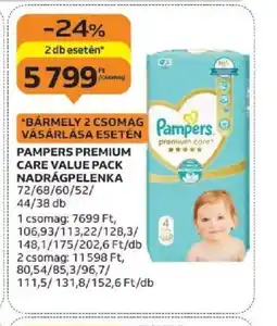 Auchan Pampers Premium Care Value Pack Nadrágpelenka ajánlat