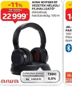 Auchan Aiwa WHF880 RF Vezeték Nélküli Fejhallgat ajánlat