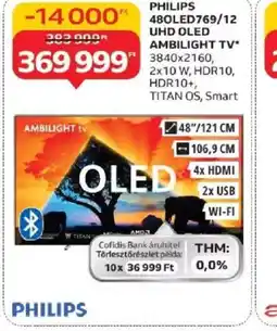 Auchan Philips 48OLED769/12 UHD OLED Ambilight TV ajánlat