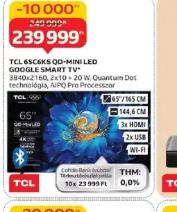 Auchan TCL 65C6KS QD-Mini LED Google Smart TV ajánlat