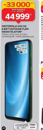 Auchan Motorola G35 5G kártyafüggetlen okostelefon ajánlat