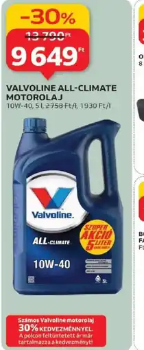 Auchan Valvoline All-Climate Motorolaj ajánlat