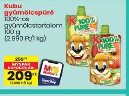 Spar Kubu gyümölcspüré ajánlat