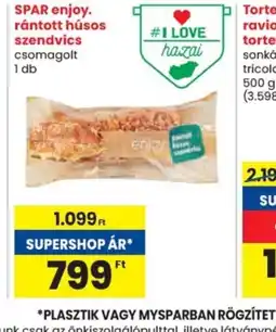 Spar Spar Enjoy rántott húsos szendvics ajánlat