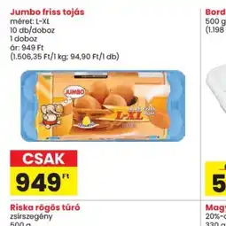 Spar Jumbo friss tojás ajánlat
