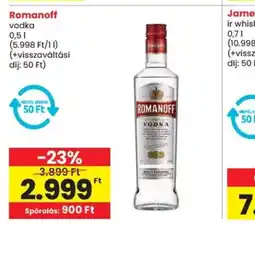 Spar Romanoff vodka ajánlat