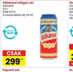 Spar Kőbányai világos sör ajánlat