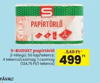 Spar S-Budget papírtörlő ajánlat