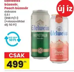 Spar Edelweiss búzasör, Peach búzasör ajánlat