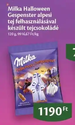 EcoFamily Milka Halloween Gespenster alpesi tej felhasználásával készült tejcsokoládé ajánlat