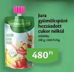 EcoFamily Jura gyümölcspüré hozzáadott cukor nélkül ajánlat