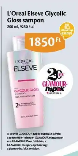 EcoFamily L'Oreal Elseve Glycolic Gloss sampon ajánlat