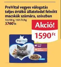 EcoFamily PreVital vegyes válogatás teljes értékű állateledel felnőtt macskák számára, szószban ajánlat