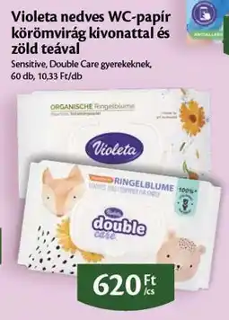 EcoFamily Violeta nedves wc-papír körömvirág kivonattal és zöld teával ajánlat