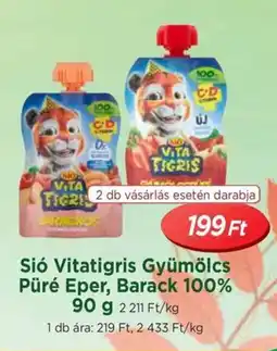 Real Sió Vitatigris Gyümölcs Püré Eper, Barack 100% ajánlat
