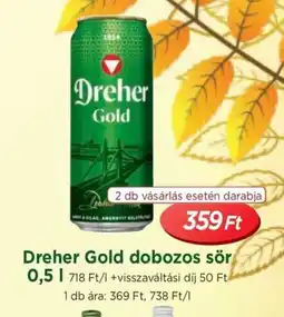 Real Dreher Gold dobozos sör ajánlat