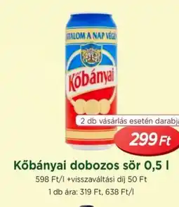 Real Kőbányai dobozos sör ajánlat