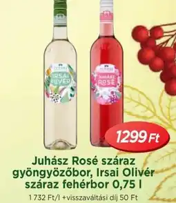 Real Juhász Rosé száraz gyöngyözőbor, Irsai Olivér száraz fehérbor ajánlat