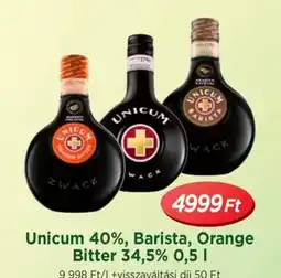 Real Unicum 40%, Barista, Orange Bitter ajánlat