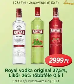 Real Royal vodka original 37,5%, Likör 26% többféle ajánlat