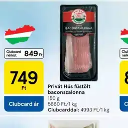 Tesco Privát Hús füstölt baconszalonna ajánlat