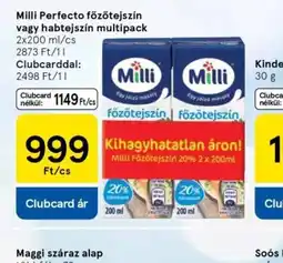 Tesco Milli Perfecto főzőtejszín ajánlat