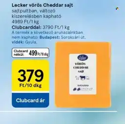 Tesco Lecker vörös Cheddar sajt ajánlat