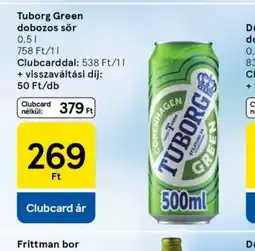 Tesco Tuborg Green dobozos sör ajánlat