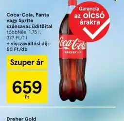 Tesco Coca-Cola, Fanta vagy Sprite szénsavas üdítőital ajánlat