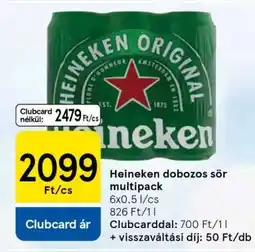 Tesco Heineken dobozos sör multipack ajánlat